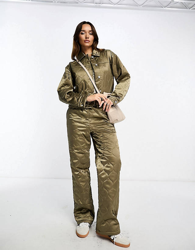 ASOS DESIGN - mix & match quilted co-ord in khaki