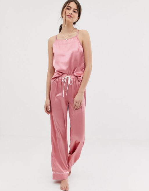 Asos Design Mix And Match Satin Pyjama Cami And Trouser Set Asos 1507