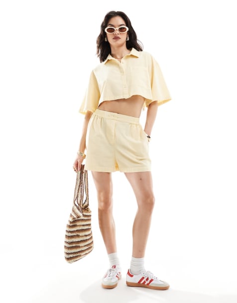 ASOS DESIGN Mix & Match set in washed buttermilk - view 1