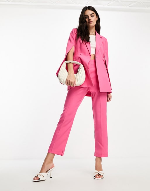 ASOS DESIGN mix & match split sleeve suit in pink