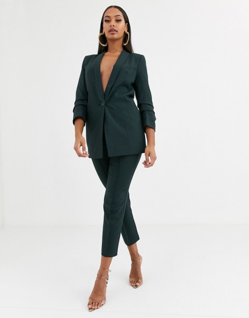 ASOS DESIGN mix & match suit in forest green