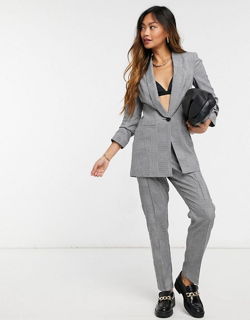 ASOS DESIGN tailored smart mix & match cigarette suit trousers in mono check