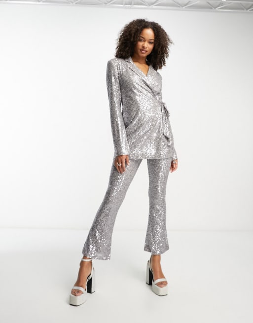 Asos Design Mix And Match Tall Jersey Sequin Co Ord Asos