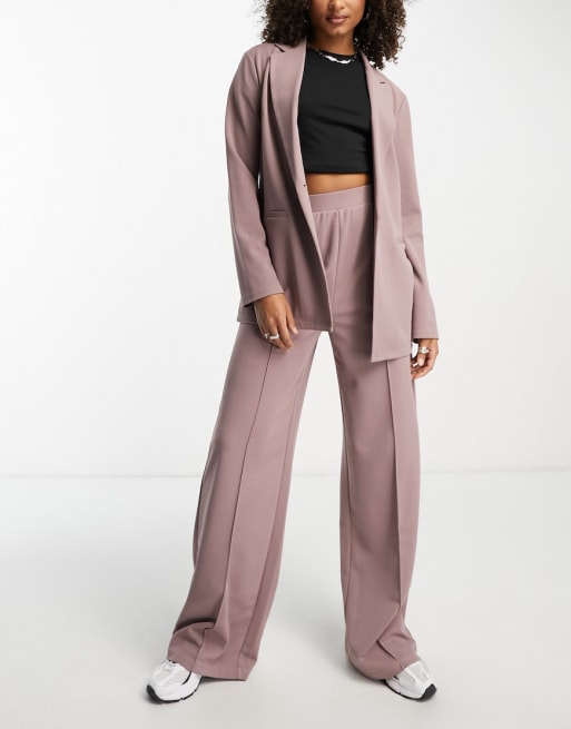 ASOS DESIGN Mix & Match Tall jersey slouchy suit in mink