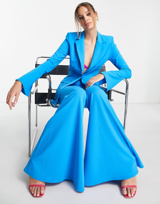 ASOS DESIGN Mix & Match Tall jersey suit in electric blue