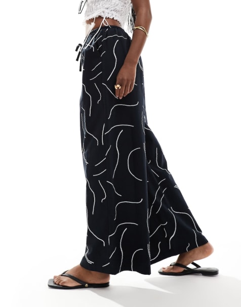 ASOS DESIGN - Mix og match - Monokromt hørsæt med print - view 1