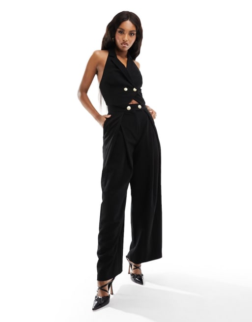 ASOS DESIGN - Mix og match - Sort sæt med guldfarvede knapper
