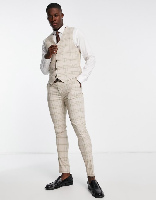 ASOS DESIGN - Mix og match - Super Skinny-jakkesæt i beige