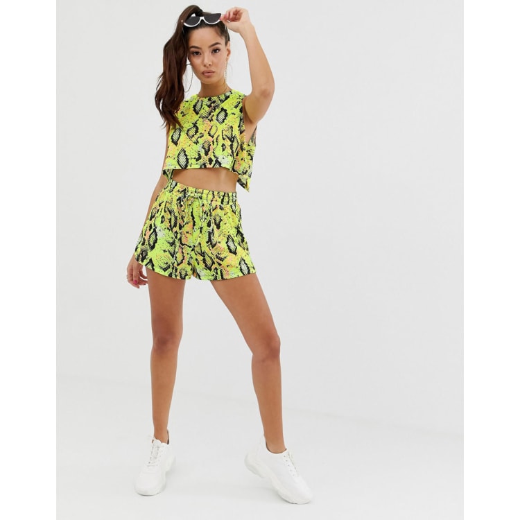 ASOS DESIGN neon snake print two piece ASOS