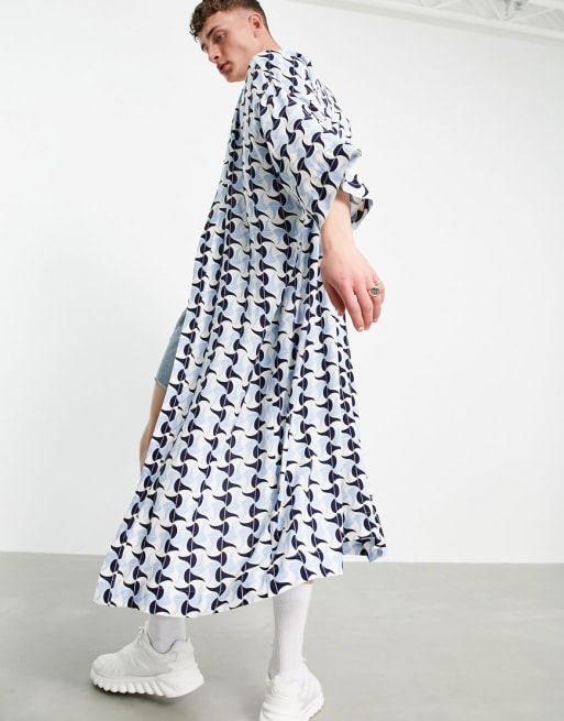 ASOS DESIGN – Niebieski zestaw w mozaikowy wzór