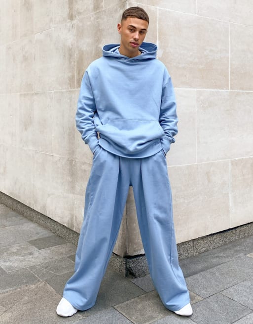 ASOS DESIGN organic oversized heavyweight tracksuit in blue