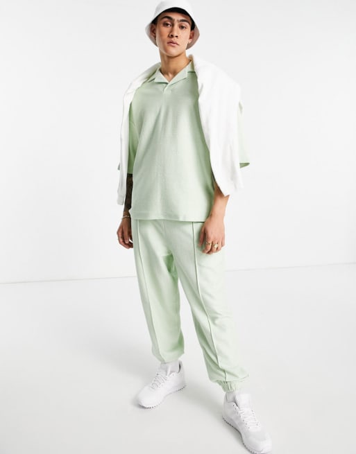 ASOS DESIGN oversized co-ord in basket weave with pin tucks