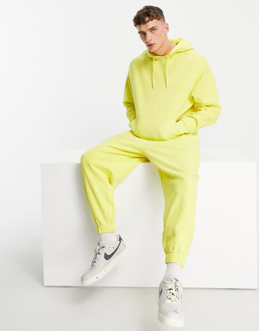 ASOS DESIGN - Oversized combi-set in verwassen geel