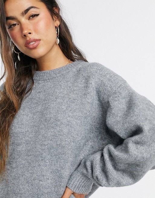 ASOS DESIGN oversized jumper and trousers co-ord in charcoal