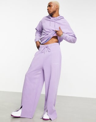 Shop Purple Brand Logo Fleece Flared Sweatpants