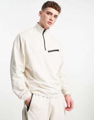 ASOS DESIGN oversized set with zip details in beige | ASOS