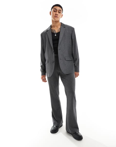 ASOS DESIGN oversized shimmer suit in black - view 1