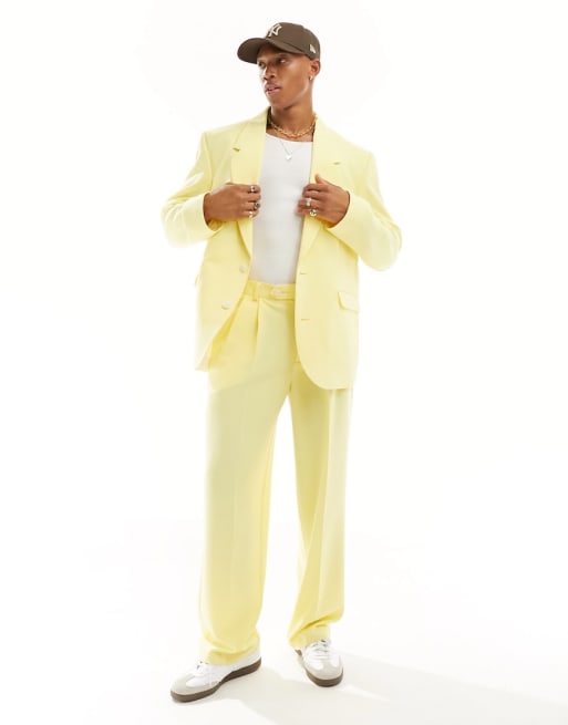 FhyzicsShops DESIGN oversized suit in bright yellow crepe