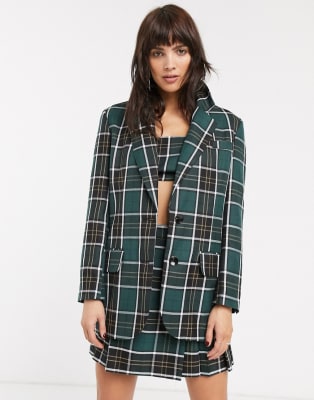 ASOS DESIGN oversized suit in green check | ASOS