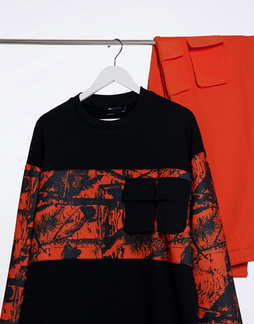 ASOS DESIGN oversized tracksuit in bright orange reverse fleece | ASOS
