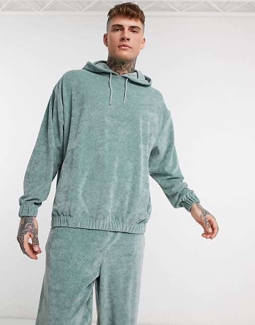 ASOS DESIGN oversized tracksuit in marl towelling | ASOS