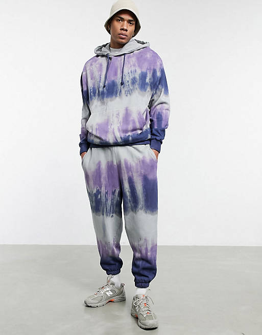 ASOS DESIGN oversized tracksuit in painted wash 