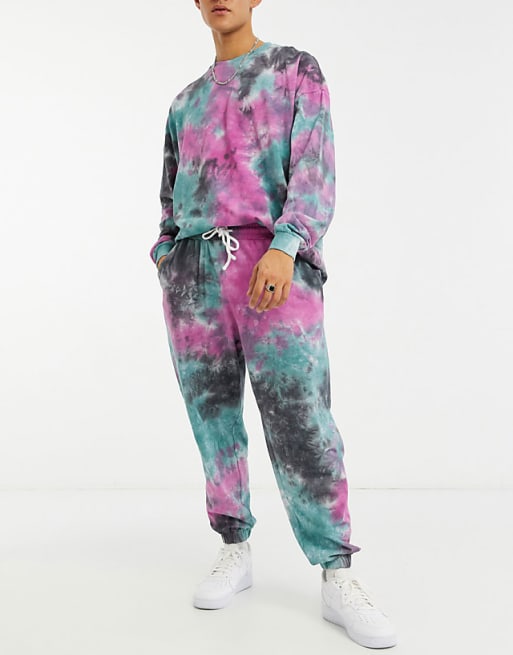 ASOS DESIGN oversized tracksuit set in tie-dye pique | ASOS
