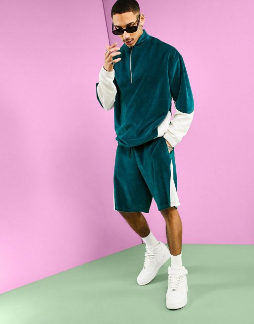 Oversized Colour Block Hooded Tracksuit