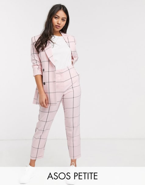 ASOS DESIGN Petite – Anzug mit Gittermuster in Rosa
