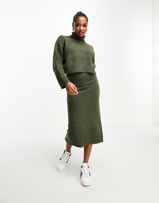 Asos knit 2025 midi skirt