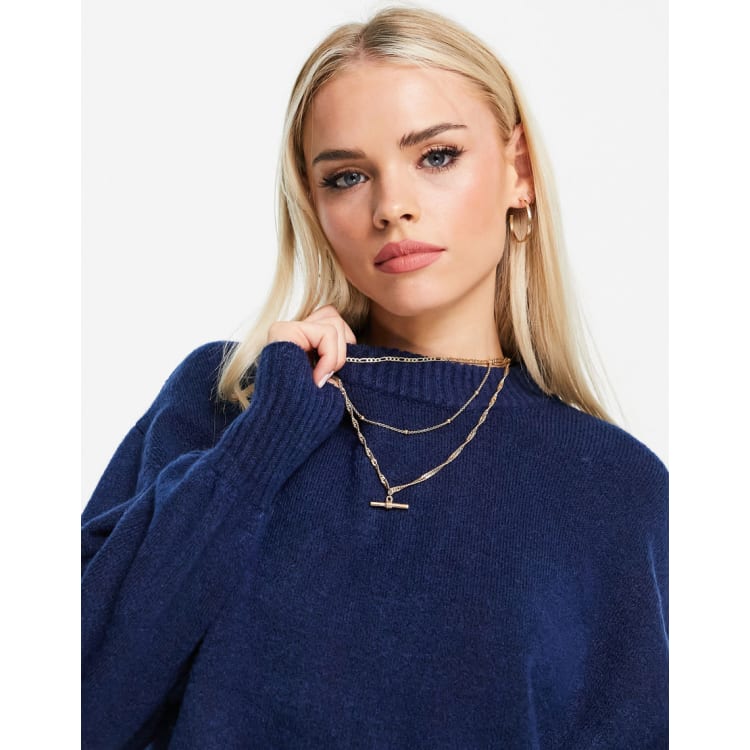 ASOS DESIGN petite knitted set in blue