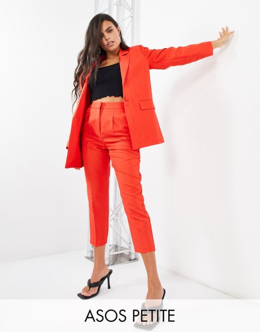 ASOS DESIGN Petite – Kurzer Dad-Anzug in Rot