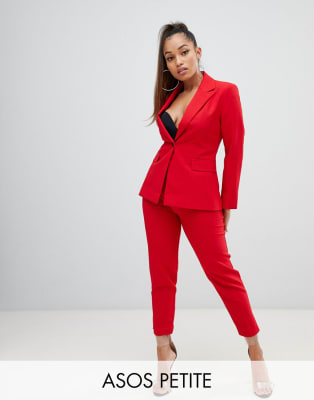 Red discount trouser suit