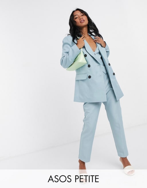 ASOS DESIGN Petite Tailleur 3 pi ces coupe masculine Bleu