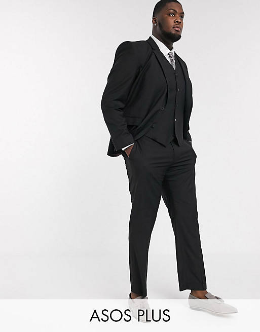 ASOS DESIGN Plus black slim suit