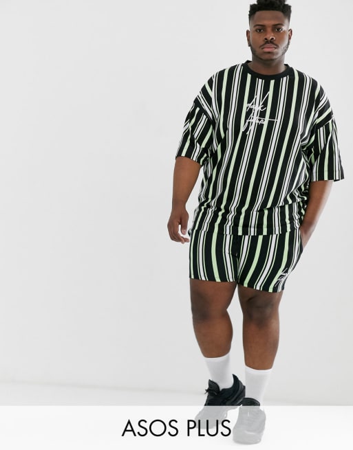 ASOS DESIGN Plus – Gestreiftes Kombiteil mit Dark Future-Logo