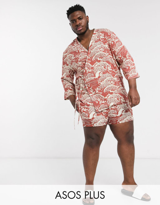 ASOS DESIGN Plus two-piece in wave print 
