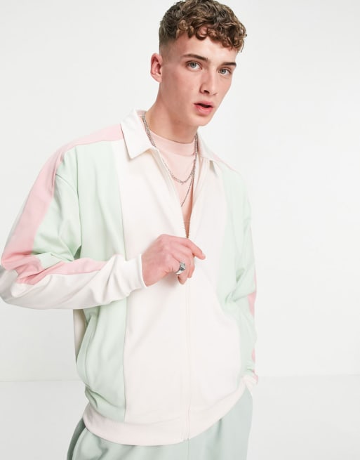 ASOS DESIGN poly tricot set in color block