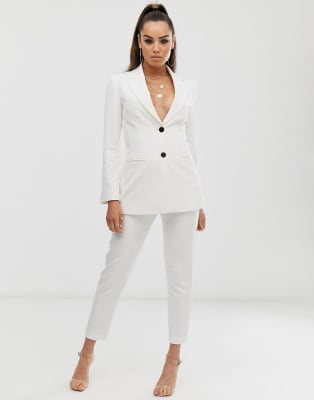 ASOS DESIGN pop waisted suit in white | ASOS