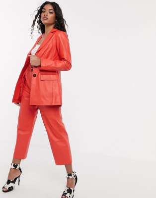 asos red suit womens