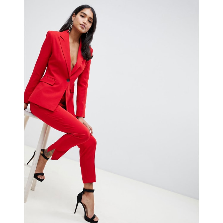 Red suit best sale for ladies