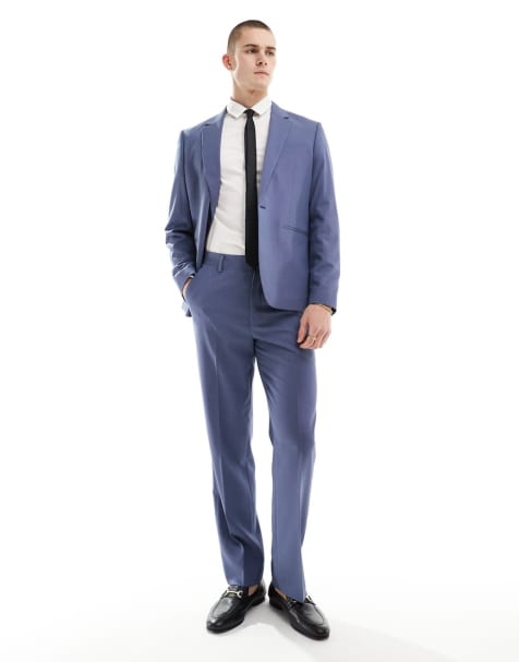 ASOS DESIGN regular suit in royal blue pindot - view 1