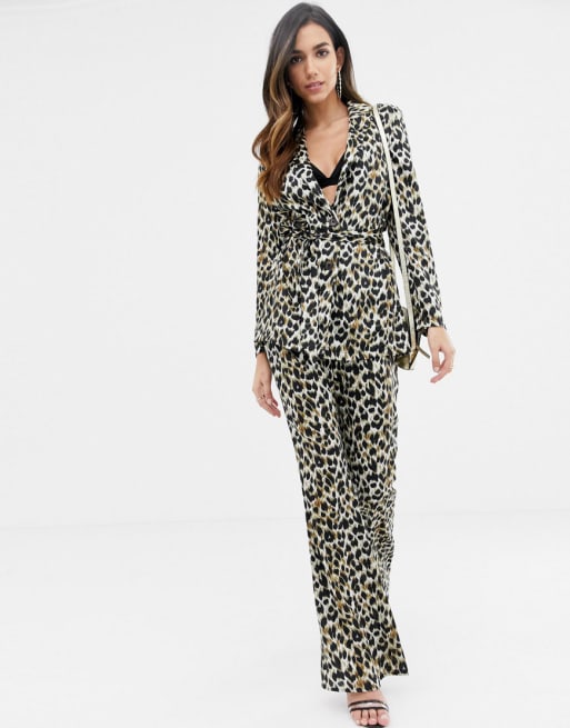 Leopard print cheap suit womens