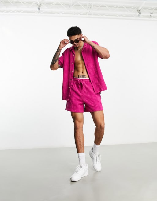 ASOS DESIGN – Rosa set med virkad textur
