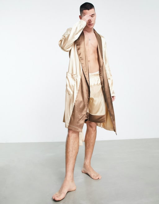 ASOS DESIGN satin dressing gown lounge shorts ASOS