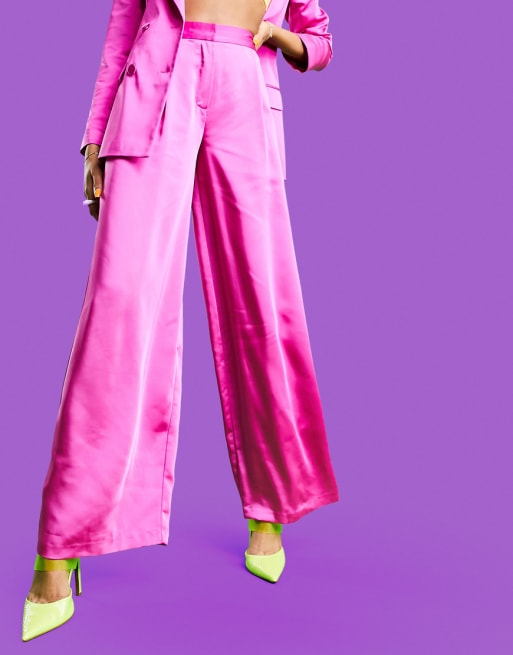 ASOS DESIGN satin suit in pink