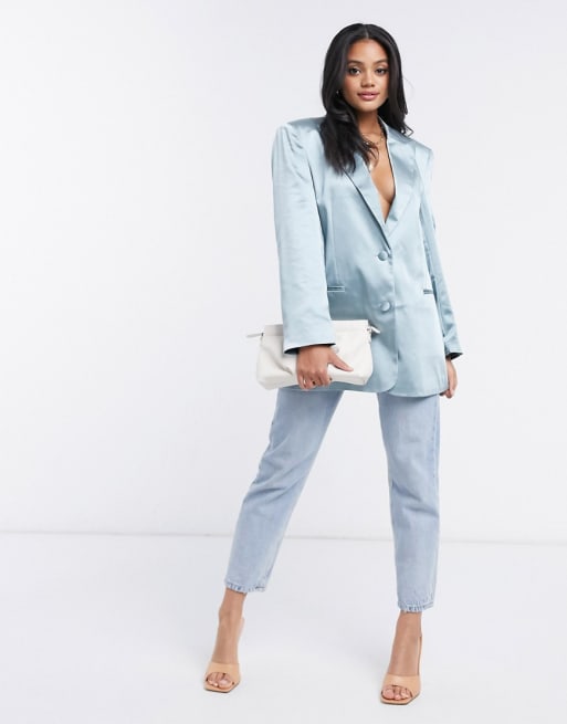 The Augusta Baby Blue Linen Blend Suit - Women's Custom Suit