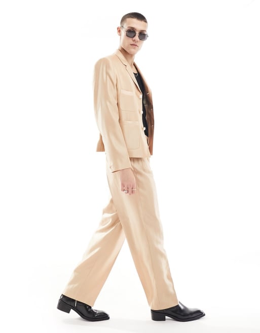 ASOS DESIGN – Schmal geschnittener Anzug in Goldoptik