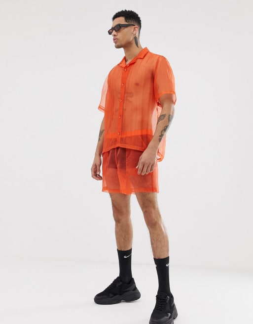 ASOS DESIGN – Set aus transparentem Organza in Orange