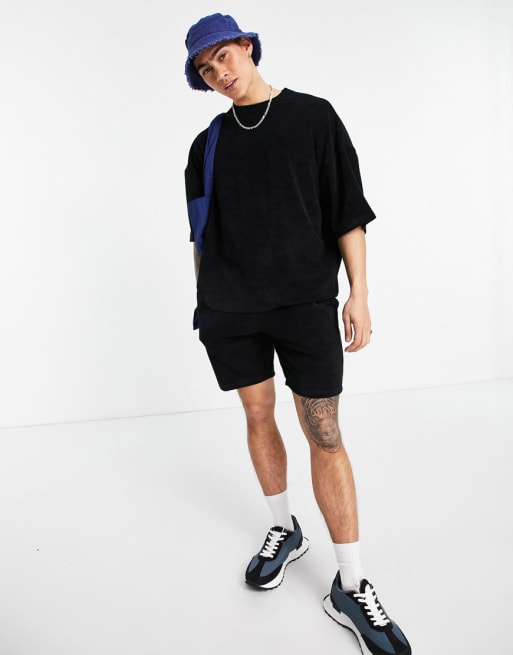 ASOS DESIGN set in black towelling